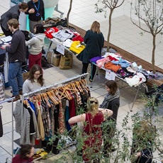 shoppers at a popswap at mmu