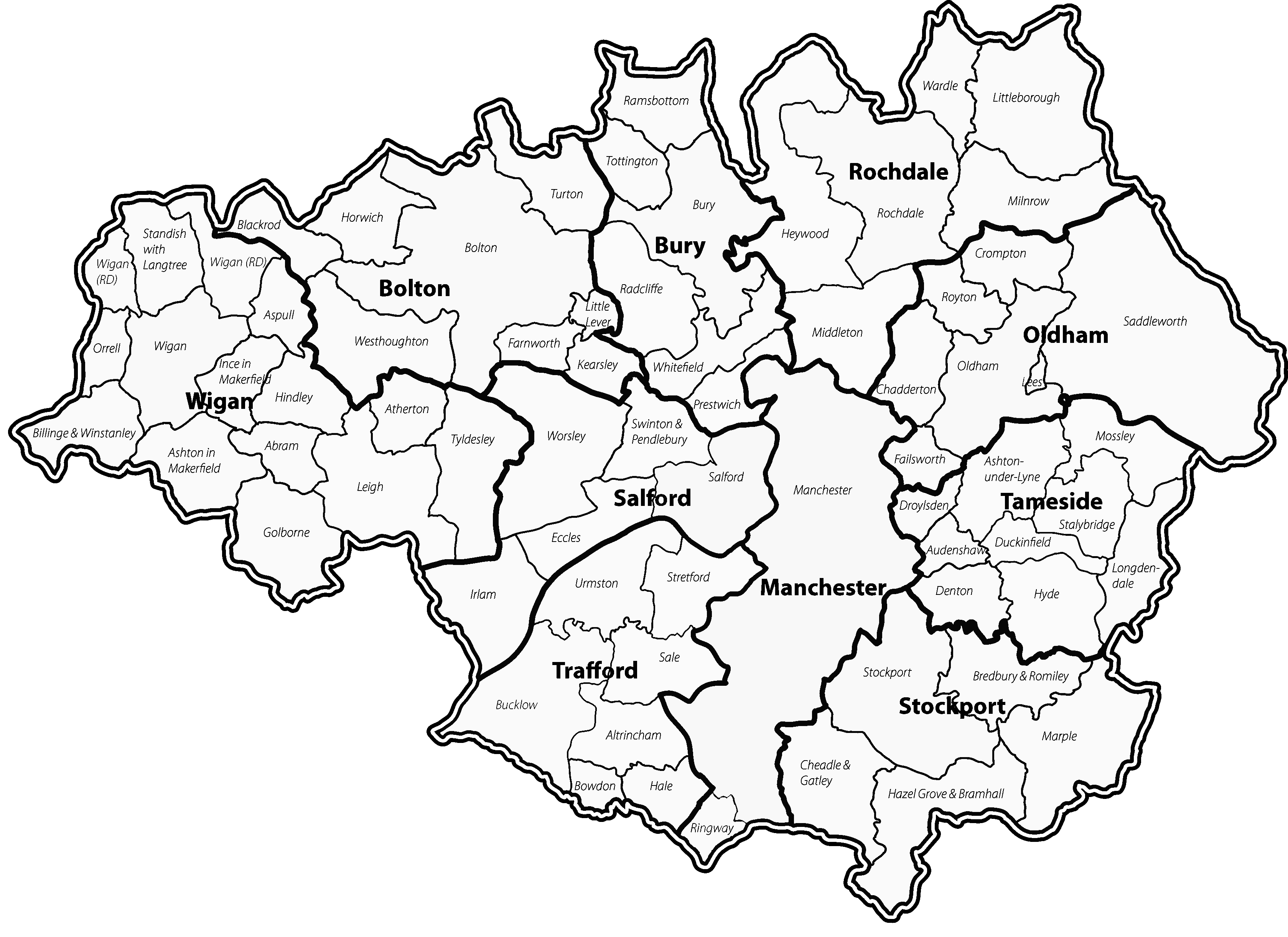 Greater Manchester county boundaries