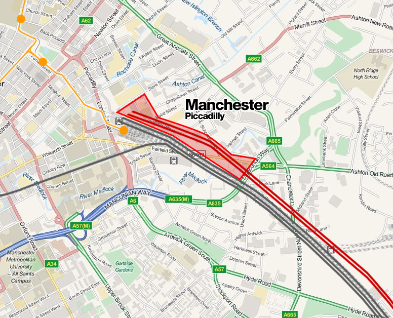 HS2 route into Piccadilly