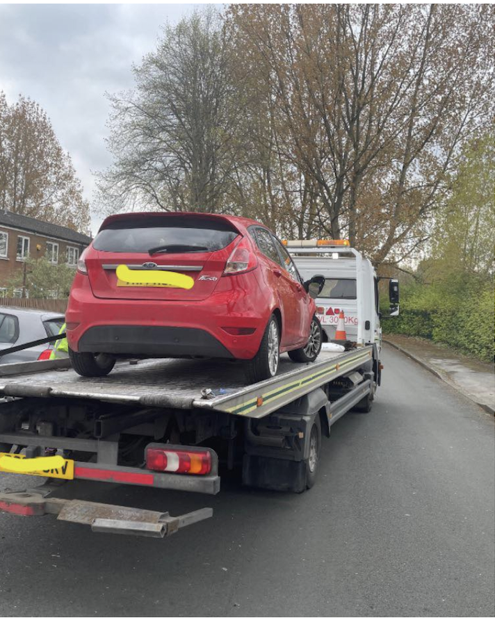 Stolen vehicle seized by Greater Manchester Police 