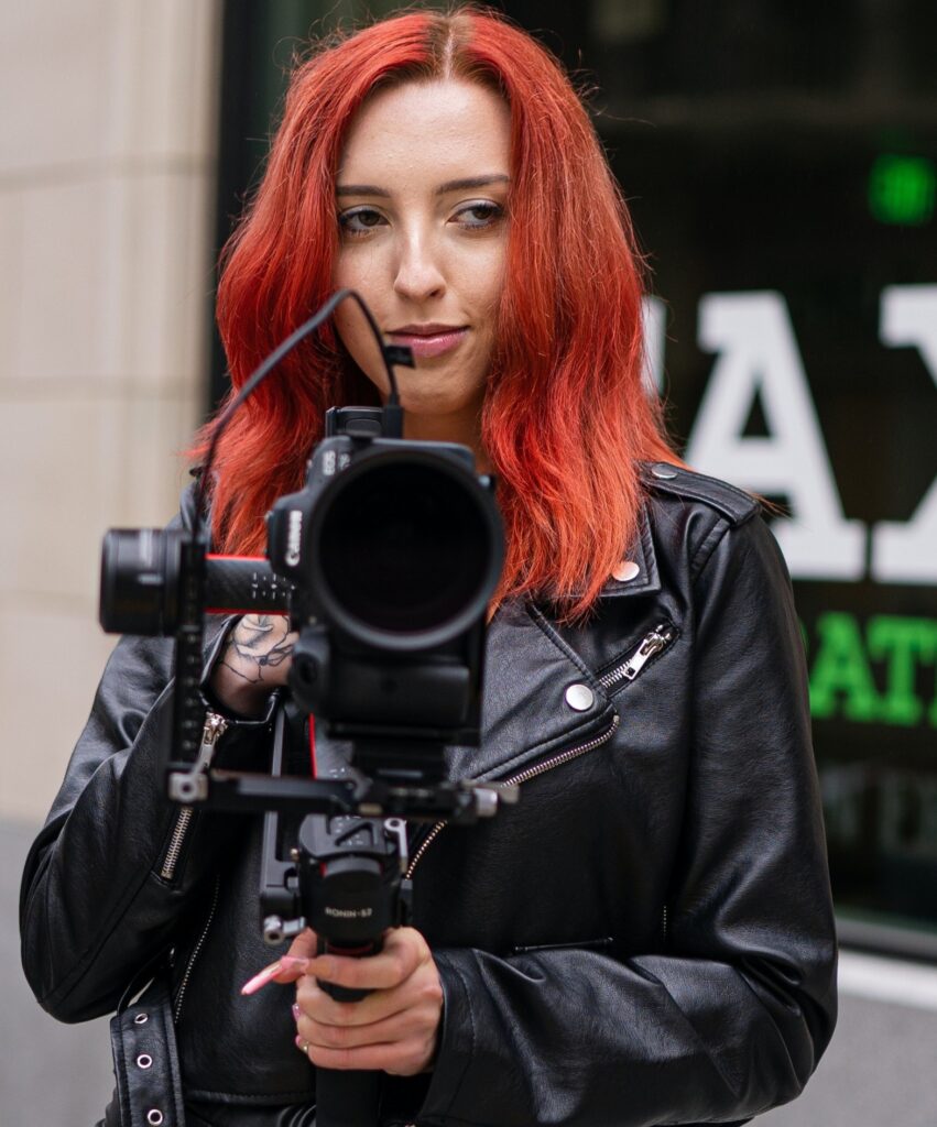 The woman operating the camera