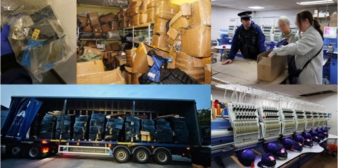 collage of pictures showing seized illegal goods from Cheetham Hill

