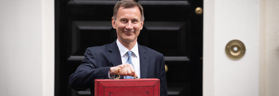 Chancellor of the Exchequer Jeremy Hunt outside number 11.