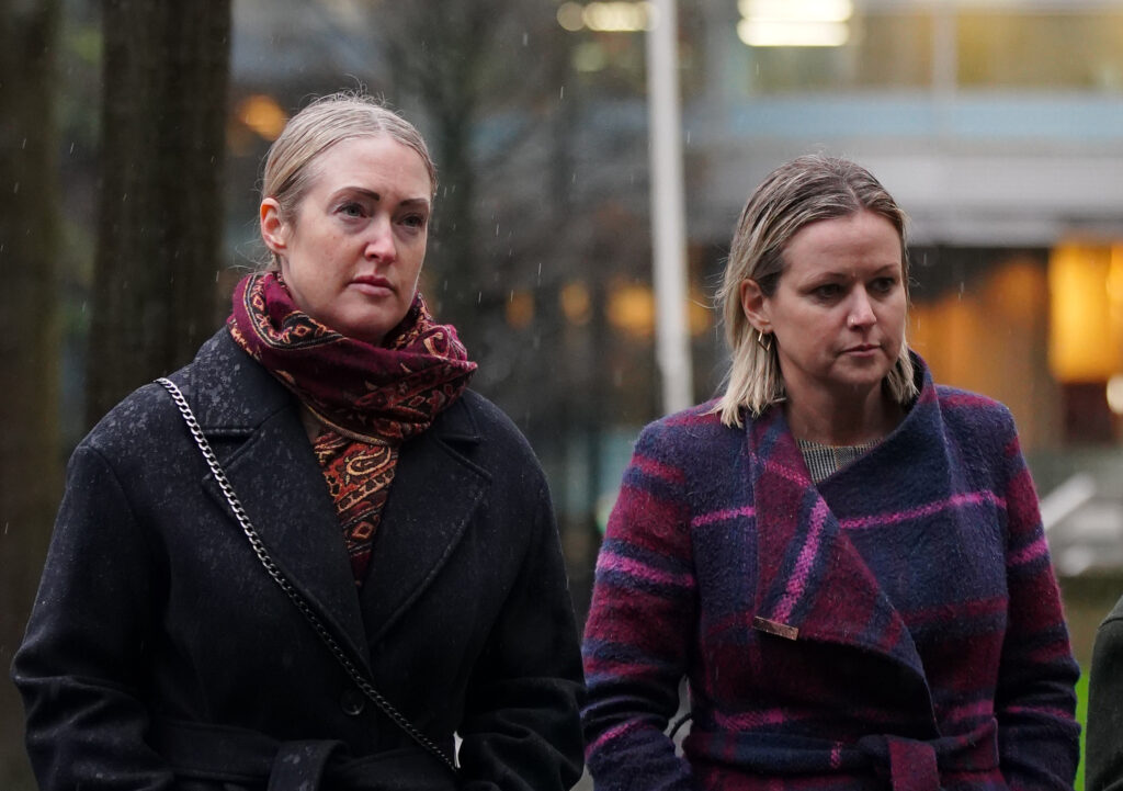 Brianna Ghey's mother Esther Ghey (left) and sister Alisha Ghey arriving at Manchester Crown Court, where a boy and girl, both now aged 16, are accused of the murder of the transgender teenager. Photo credit: Peter Byrne/PA Wire