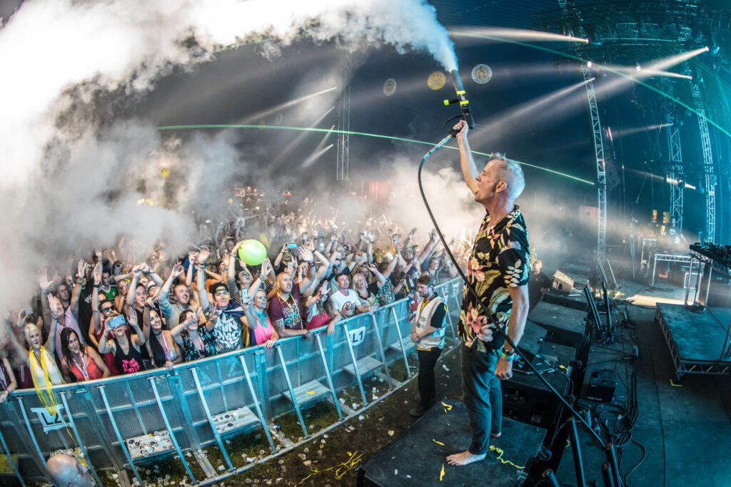 Fat Boy Slim playing at Creamfields 2016 Concert