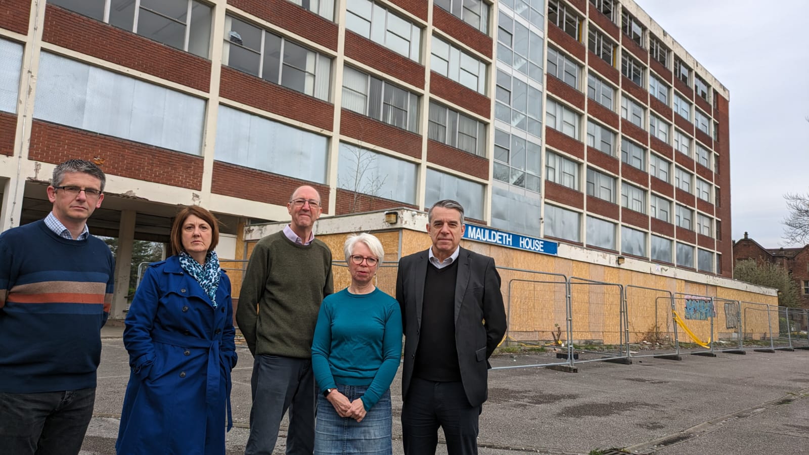 Chorlton Labour Councillors in front of Mauldeth House April 2024