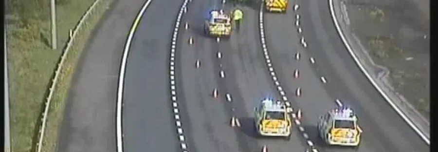 Lanes closed on the M60 following four vehicle collision. Credit: National Highways.