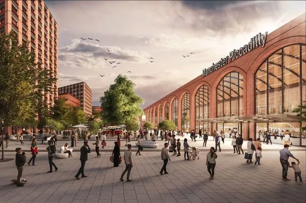 An artist impression of Manchester Piccadilly following the underground addition