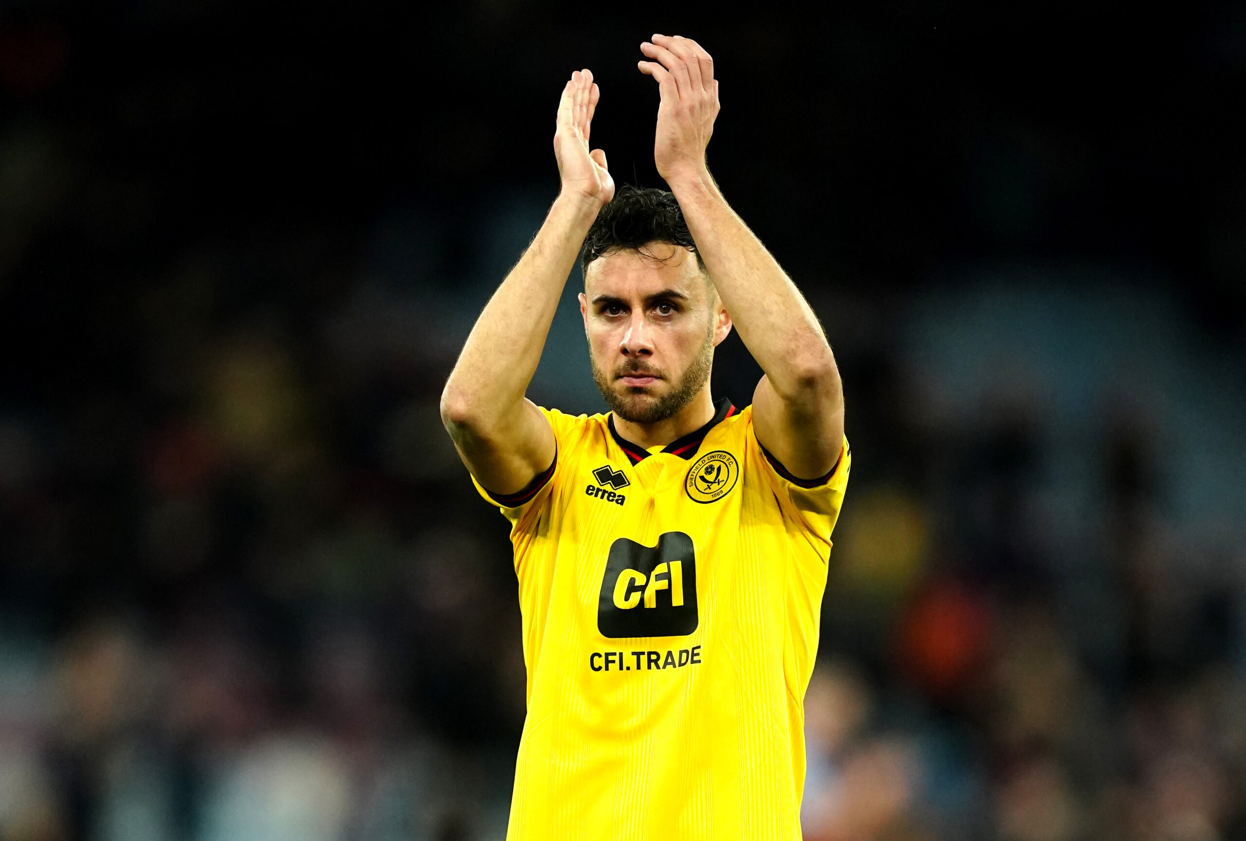 Footballer George Baldock on the pitch