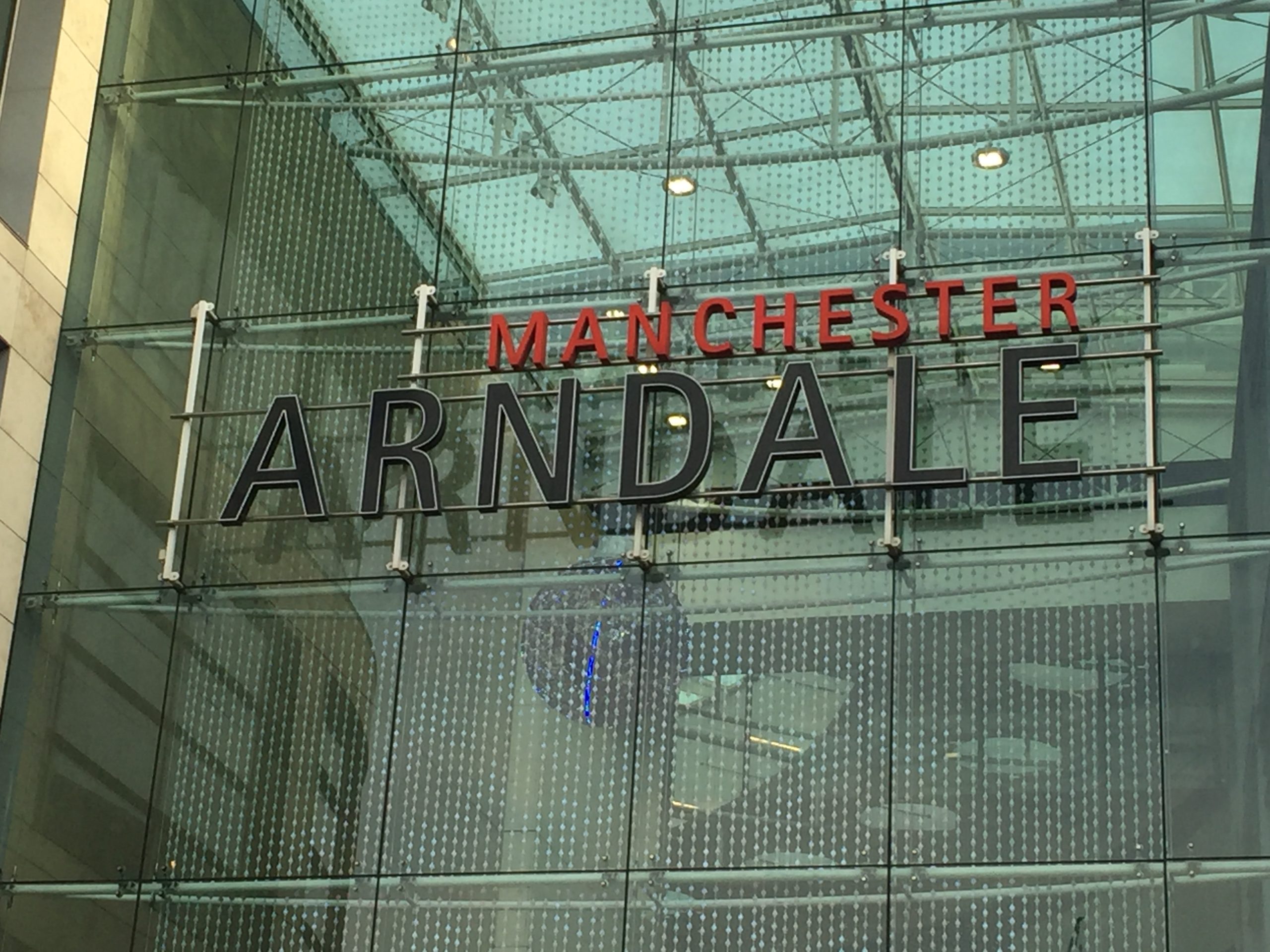 An image of the Manchester Arndale sign.