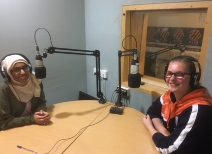 NQ reporter interviewing a sports student