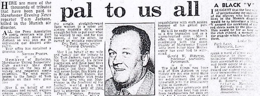 Tom Jackson was a good pal to us all - Manchester Evening News