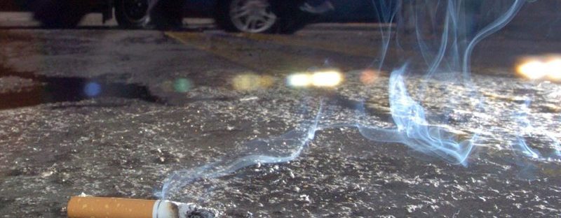 Cigarette butt on floor