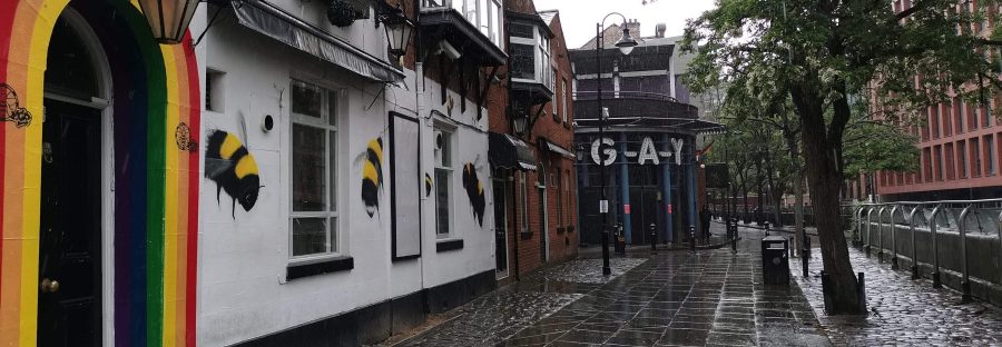 Canal Street, Manchester Gay Village empty during the coronavirus pandemic.