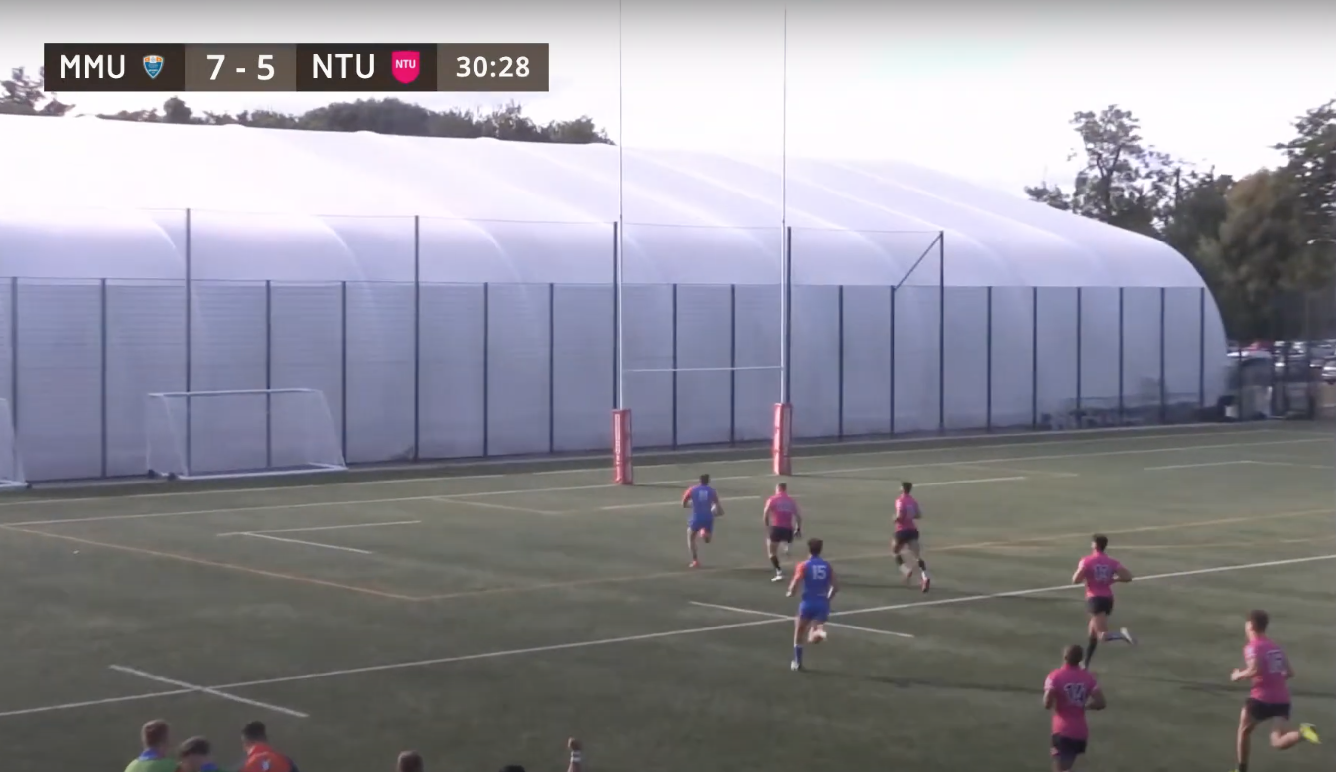 Man Met winger Willem Johnson breaks through to score after an interception against Nottingham Trent in their recent pre-season friendly