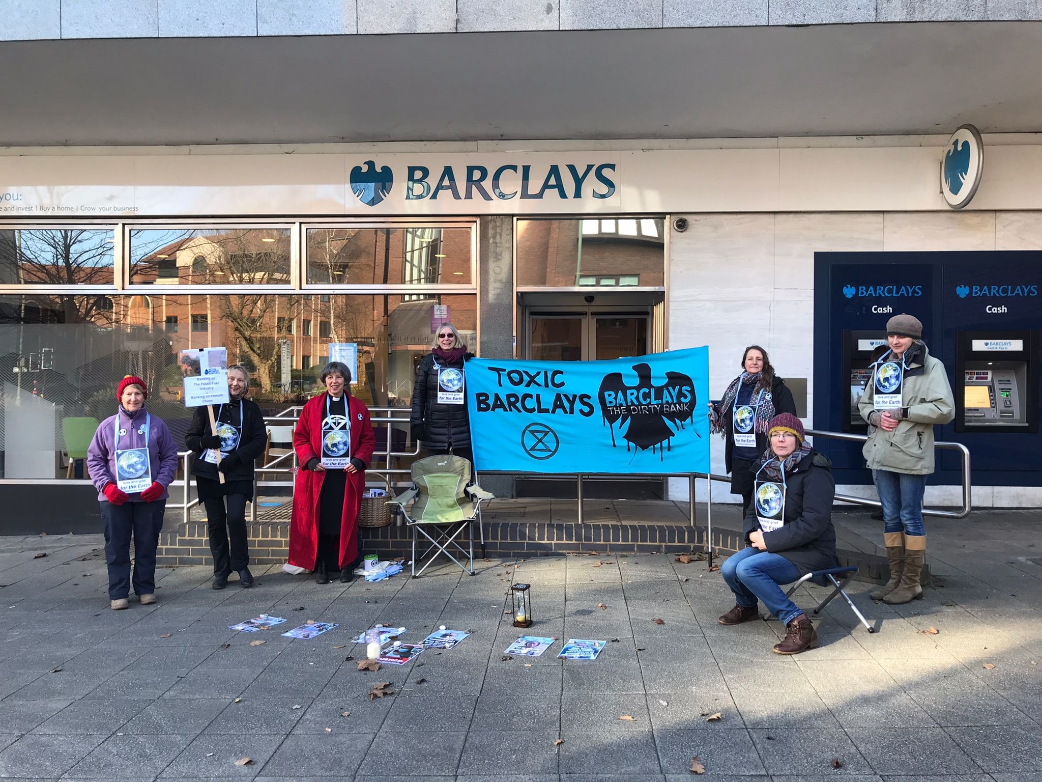 People have been holding vigils outside of their local Barclays banks to expose their racial injustice