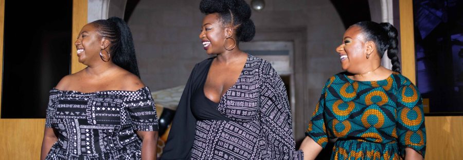 Producers Adeola and Ronke Adelakun and Monique Kufuor during the Black Creative soirée