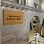 Sign at the entrance to Manchester central library