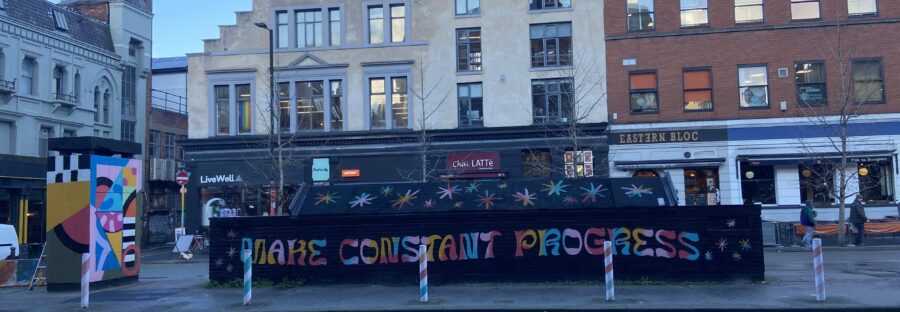 Street art in Stevenson Square, Northern Quarter.