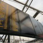 Empty boards at Manchester Piccadilly due to reduced trains