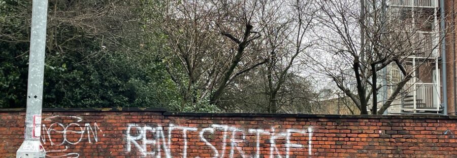 Graffiti found outside of Fallowfield Campus Accommodation at UoM