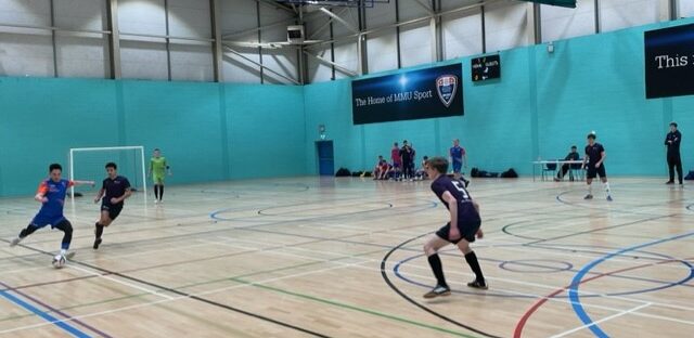 Man Met futsal players during their play-offs