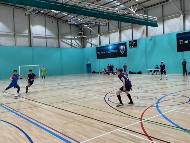 Man Met futsal players during their play-offs