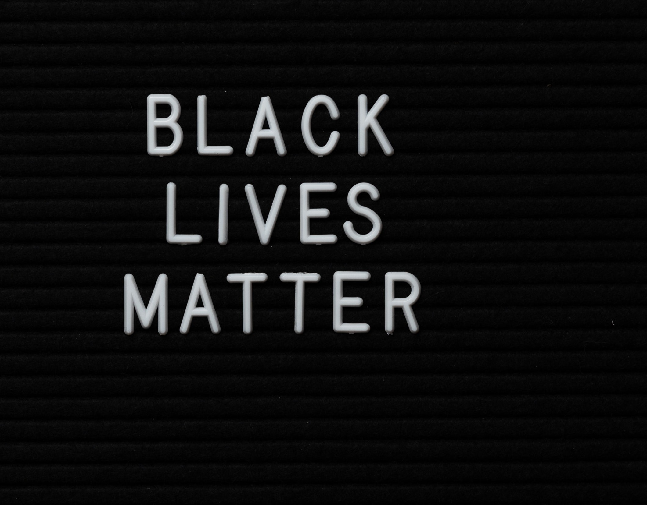 Black life matter in white letters on a black background.