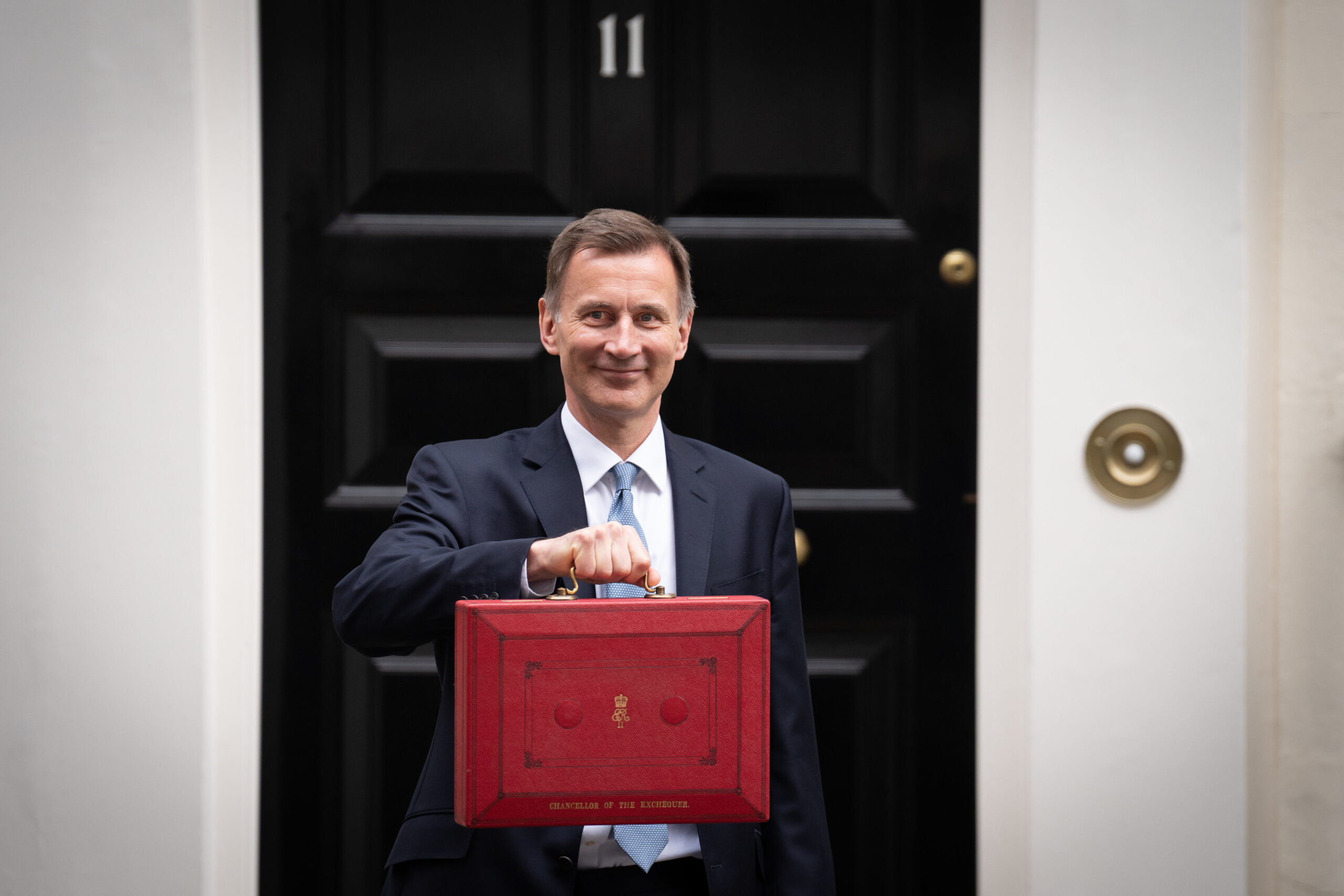 Chancellor of the Exchequer Jeremy Hunt outside number 11.