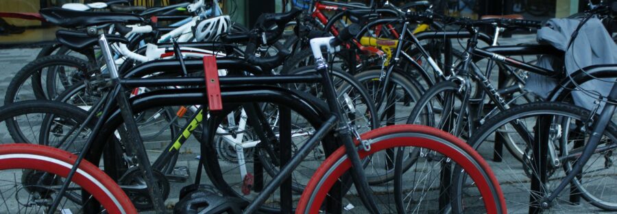 bike with red tires