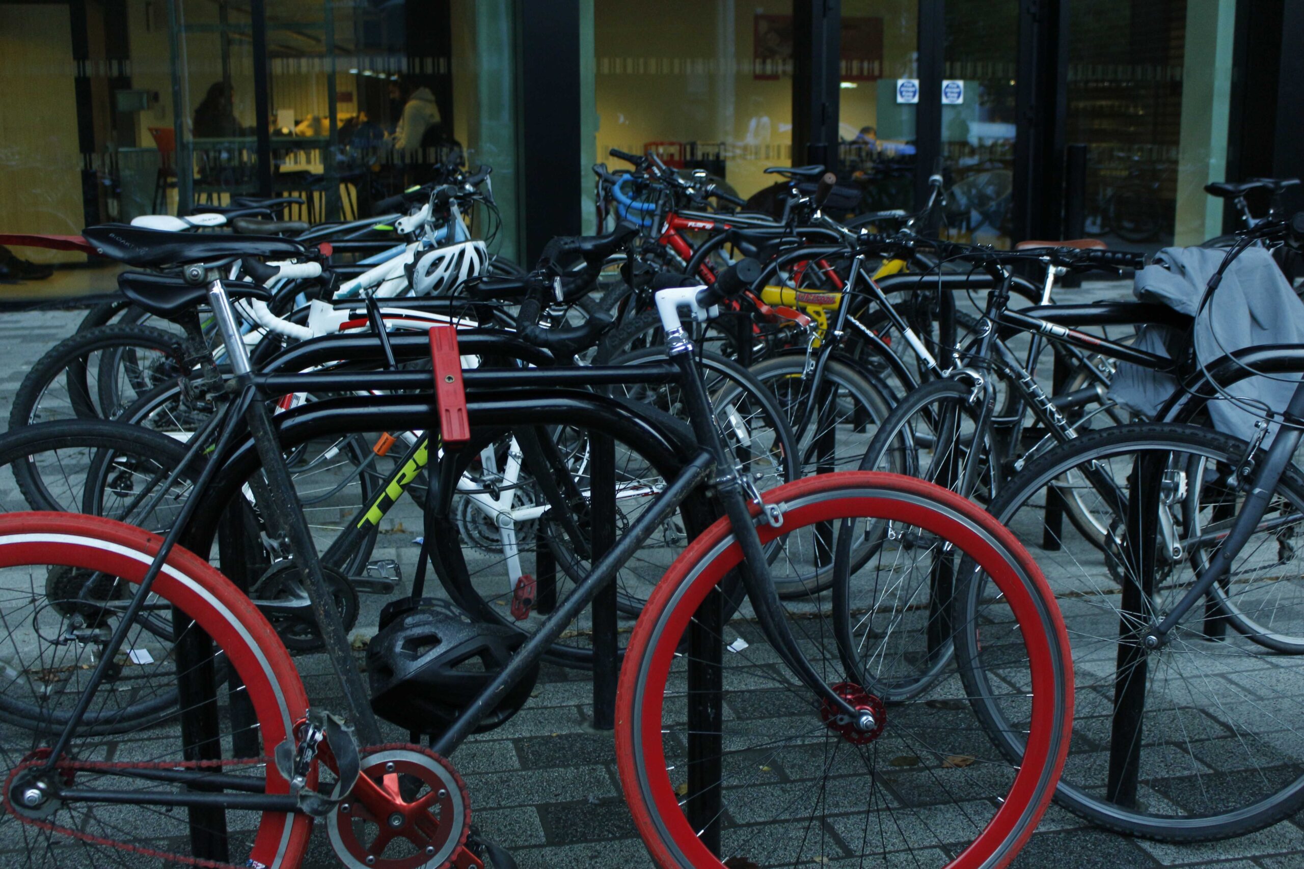 bike with red tires