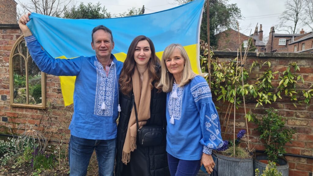 Alina and her host family in Manchester