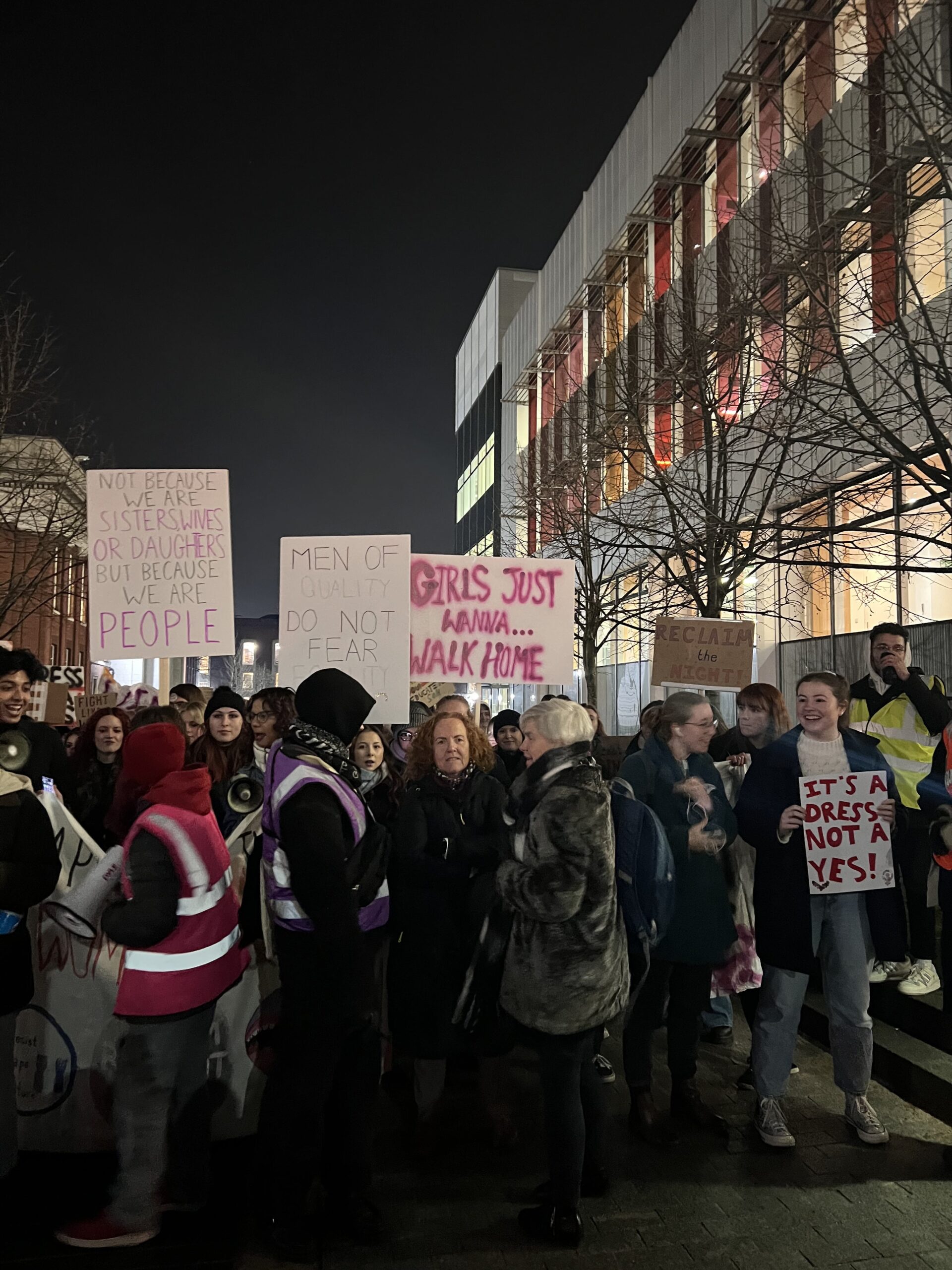 Reclaim the night protesters raise awareness to women's safety.