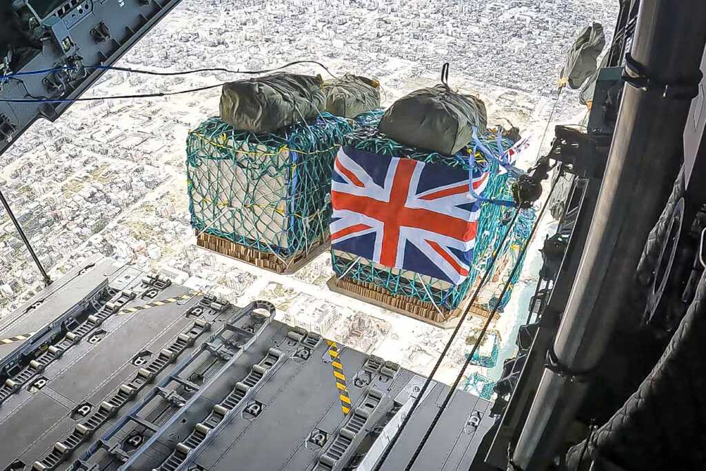 Aid being airdropped into Gaza
