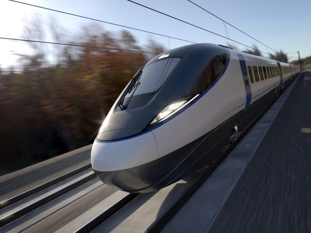 An artist impression of a HS2 train