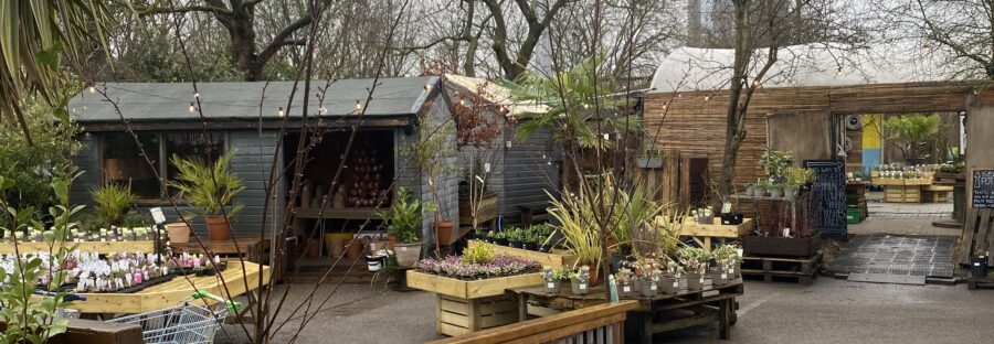Hulme Community Garden Centre on a rainy day