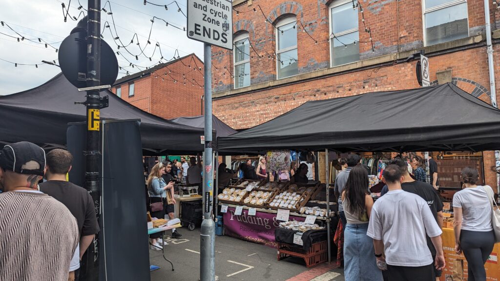 Stalls selling food at the Makers Market