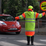 Lollipop woman at St. Margaret's CE Primary School
