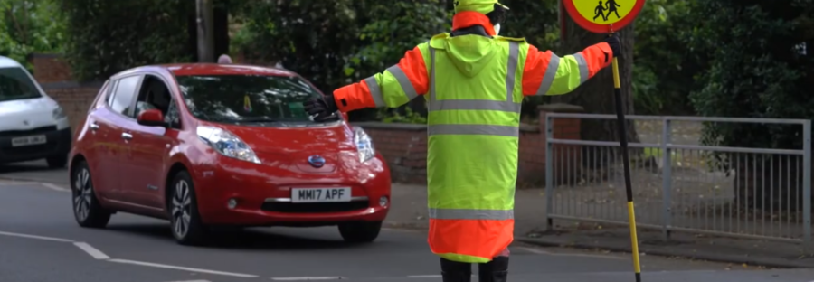 Lollipop woman at St. Margaret's CE Primary School