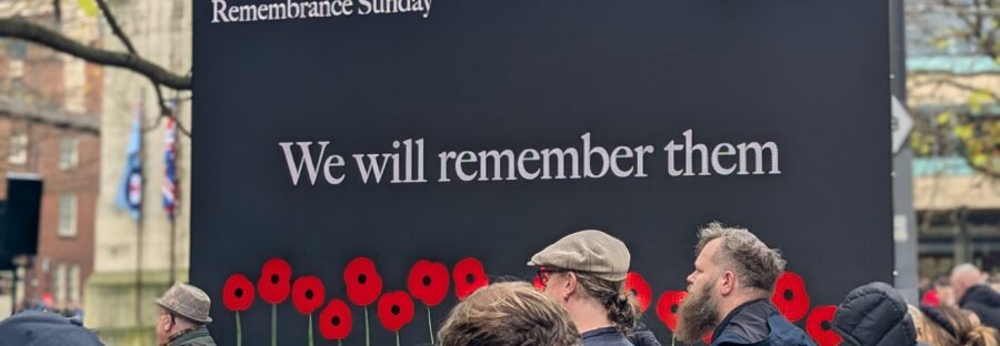 Crowds gathered in Manchester for Remembrance Sunday