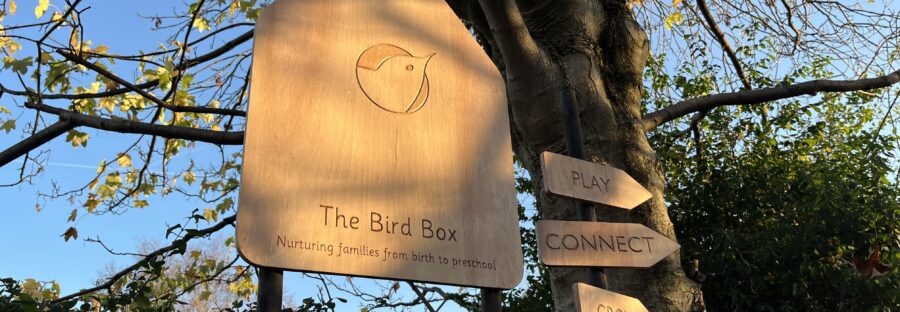 Image of signs with tree behind