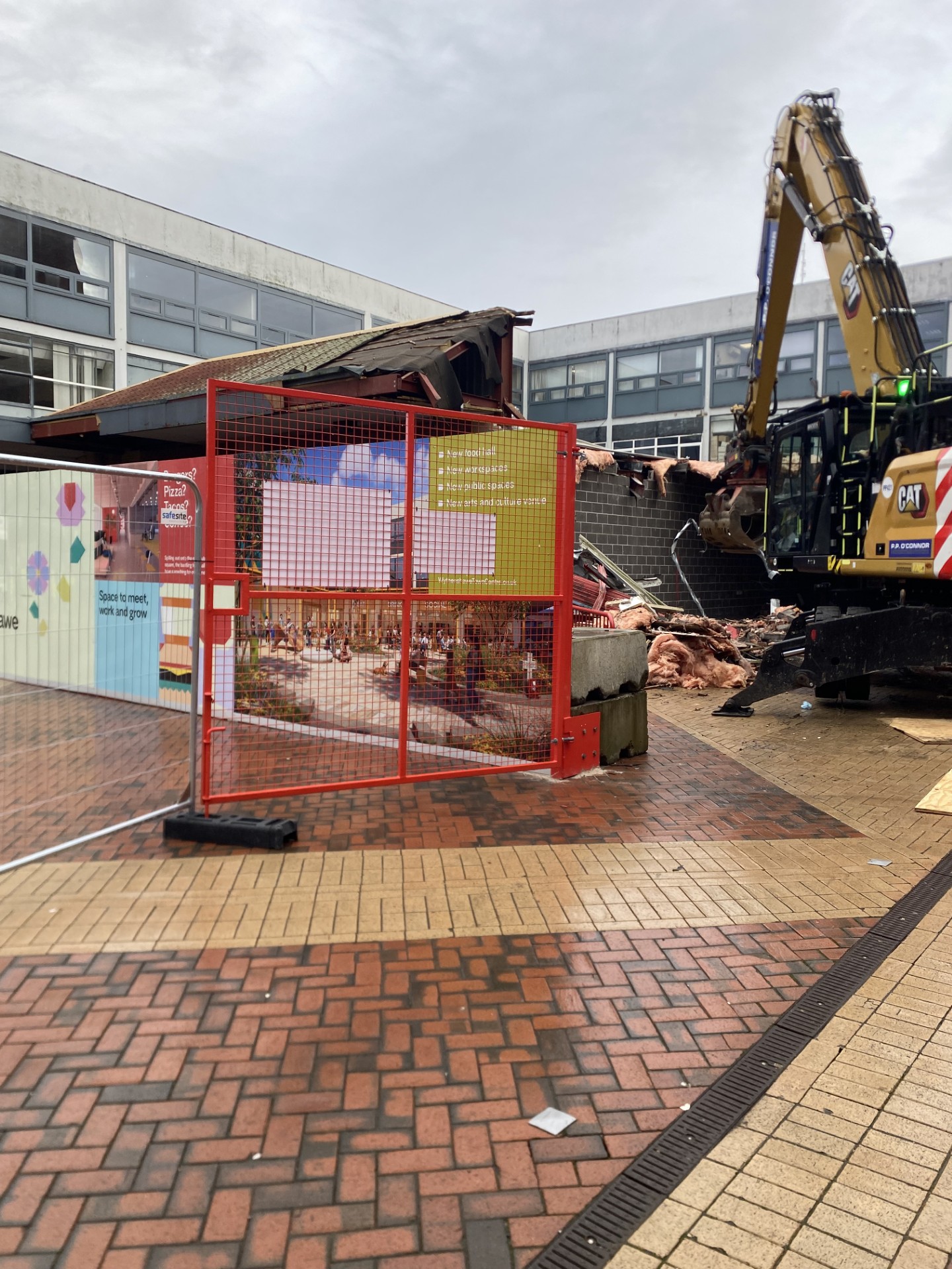 Photo of the start of demolition for Wythenshawe redevelopments.
